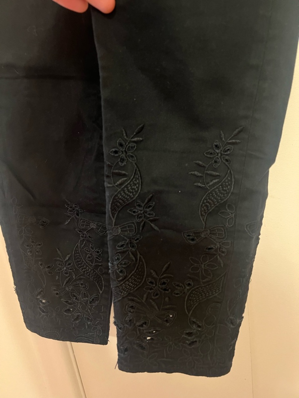 Embroidered Black Jeans